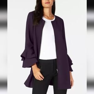 NWT Alfani Flared-Sleeve Collarless Jacket, Size PP